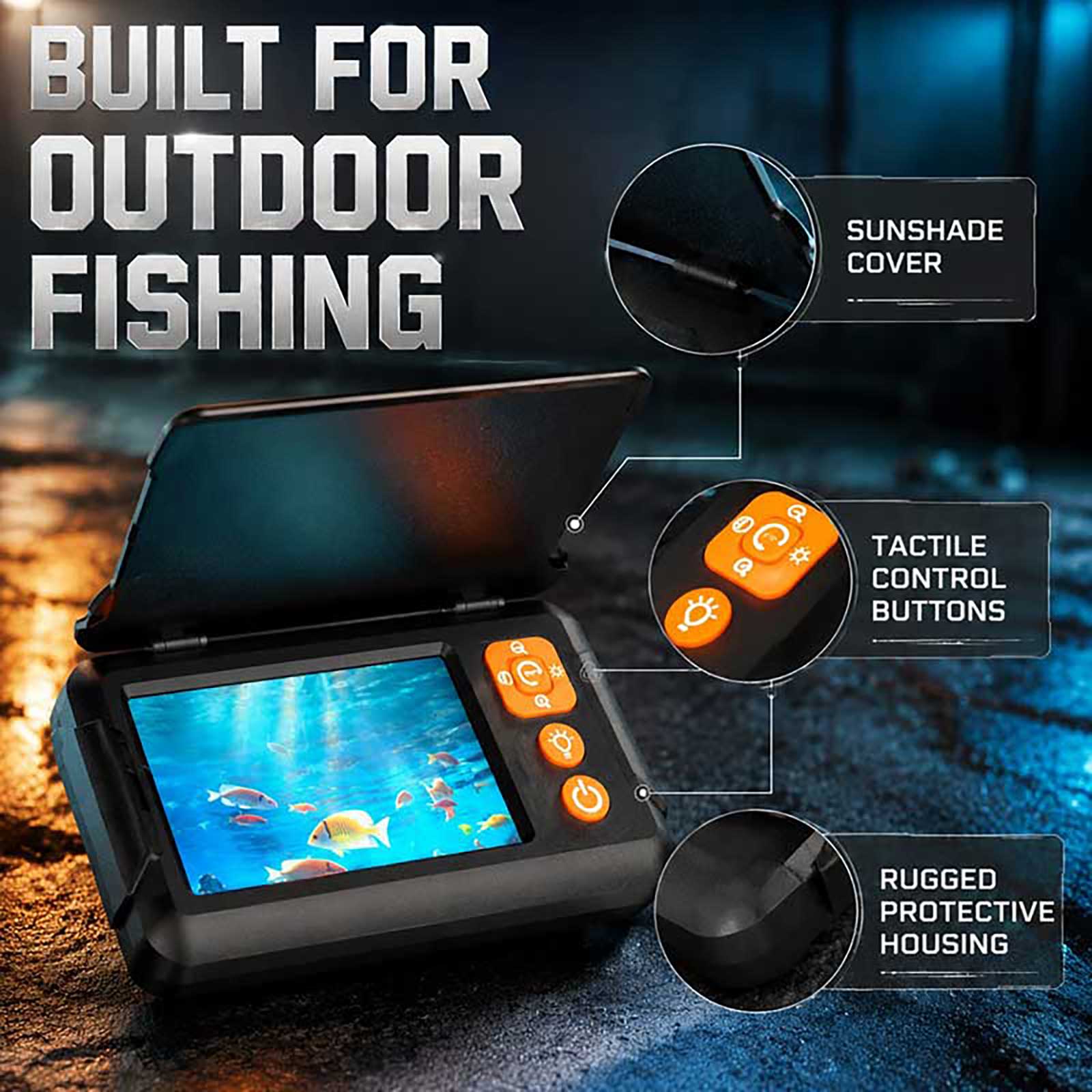 1080P HD魚群探知機水中カメラモニター ナイトビジョン - Fishing Boat Depth Finder のレビューと価格